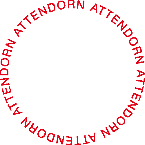 Im Kreis und in rot geschriebenes Attendorn